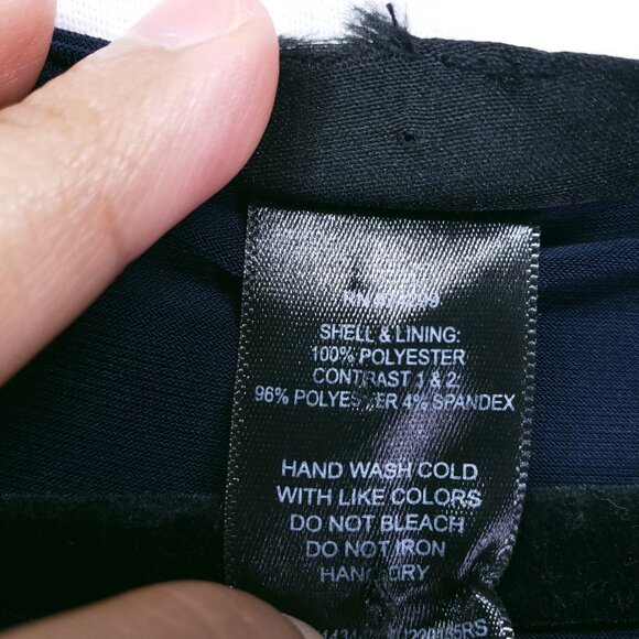 Kate and Lily Navy Blue Maxi Dress Sleeveless Polka dot Patchwork with Red Tie - Picture 3 of 14